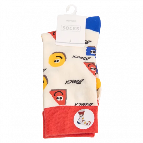 MUMUSO Damen Socken mit Pac-Man aus Baumwollmix, mehrfarbig – bequeme bunte Socken für den Alltag.