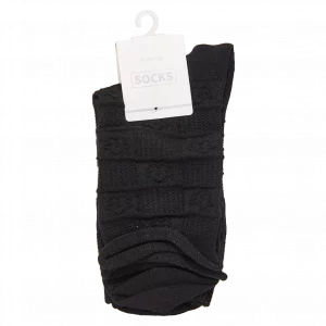 MUMUSO Damen Socken Mini Crew mit hohem Baumwollanteil, 67% Baumwolle, Streifenmuster in Schwarz – bequem für den Alltag.