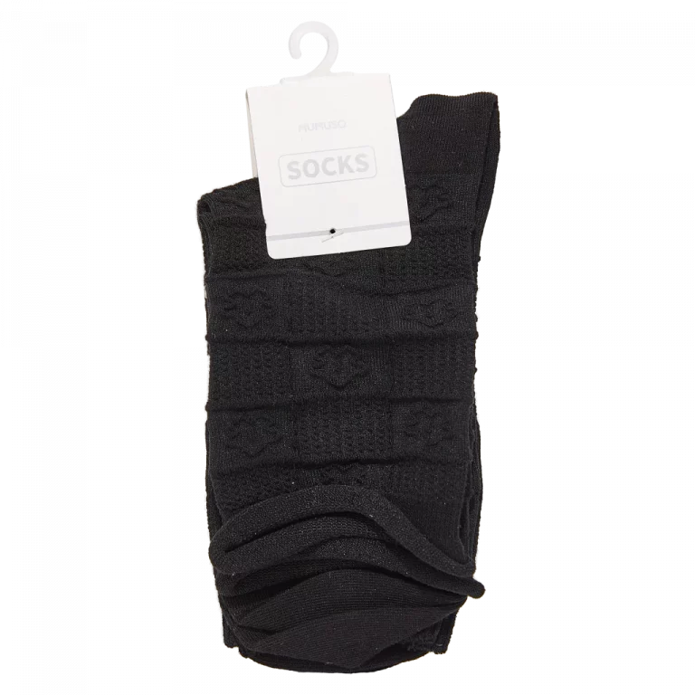 MUMUSO Damen Socken Mini Crew mit hohem Baumwollanteil, 67% Baumwolle, Streifenmuster in Schwarz – bequem für den Alltag.