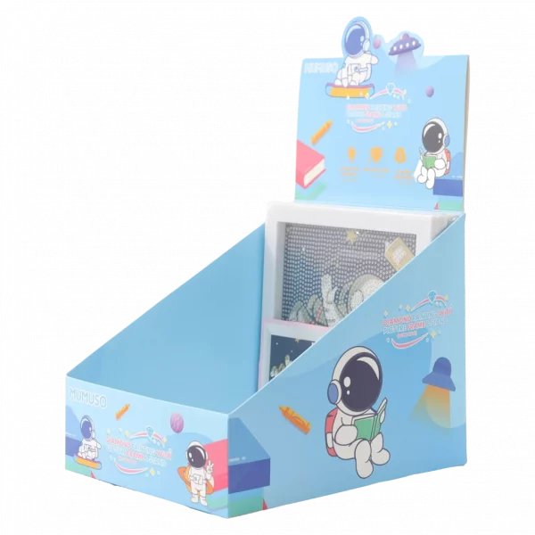 MUMUSO Diamond Painting Set mit Astronaut für Kinder inklusive Bilderrahmen, DIY Bastelset in Hellblau, ideal zum Dekorieren.