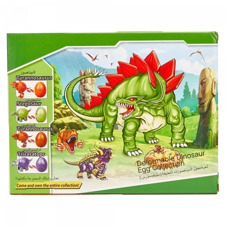 MUMUSO Dinosaurier Spielzeug Set aus Kunststoff, transformierbar, grün – 2-in-1 Dino Spielzeug für Kinder ab 6 Jahren.