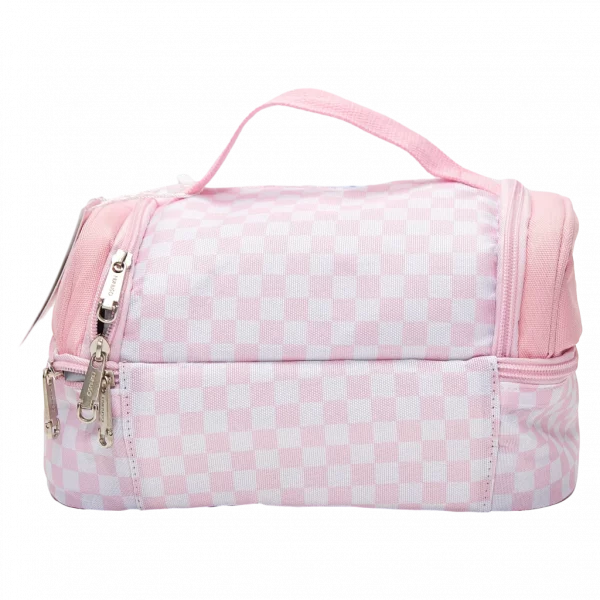 MUMUSO Lunchbag aus Polyester, doppellagig und isoliert in Rosa mit niedlichem Katzenmotiv, ideal für Kinder.