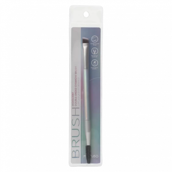 MUMUSO doppelseitiger Augenbrauenpinsel mit irisierendem Stiel – Beauty Tool für präzises Brauenstyling zu Hause.