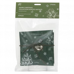 MUMUSO Duft-Sachet Vanille & Zitrone, 2er-Pack aus der Warm Christmas Kollektion (Grün) für weihnachtlichen Raumduft.