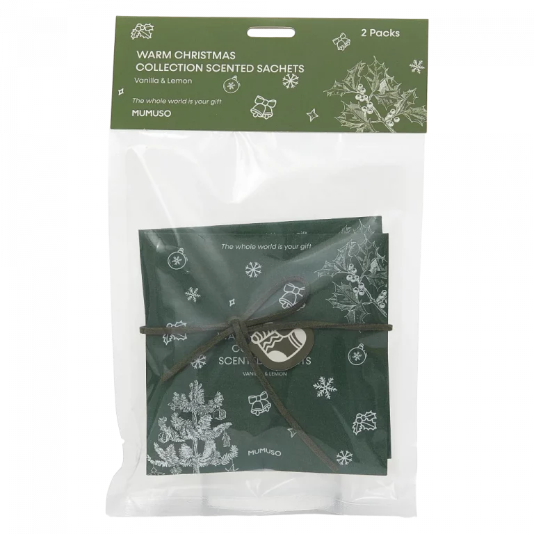 MUMUSO Duft-Sachet Vanille & Zitrone, 2er-Pack aus der Warm Christmas Kollektion (Grün) für weihnachtlichen Raumduft.