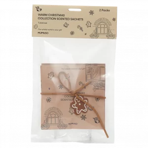 MUMUSO Duft-Sachet Weihnachten mit Tuberose, 2er-Pack (Beige) – dekorativer Duftbeutel für festliche Raumduft-Deko.