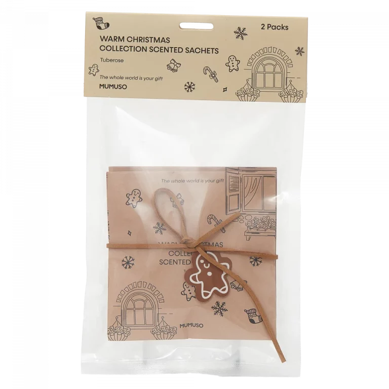 MUMUSO Duft-Sachet Weihnachten mit Tuberose, 2er-Pack (Beige) – dekorativer Duftbeutel für festliche Raumduft-Deko.