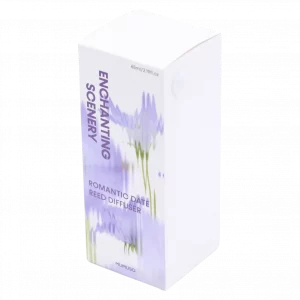 MUMUSO Duft Diffuser aus Glas, 65 ml (Transparent/Lila) mit Blumen – dekorativer Raumduft Diffuser für Zuhause.