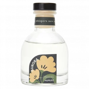 MUMUSO Duft Diffuser aus Glas, 75 ml mit gelben Blüten – dekorativer Raumduft Diffuser für frischen Frühlingsduft.