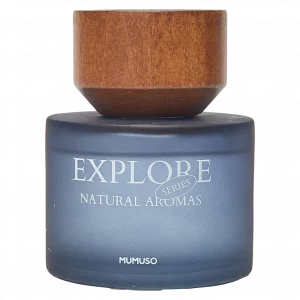 MUMUSO Duftdiffusor aus Glas, 100 ml (Blau) mit Holzdeckel – eleganter Raumduft für Zuhause, natürliches Aroma.