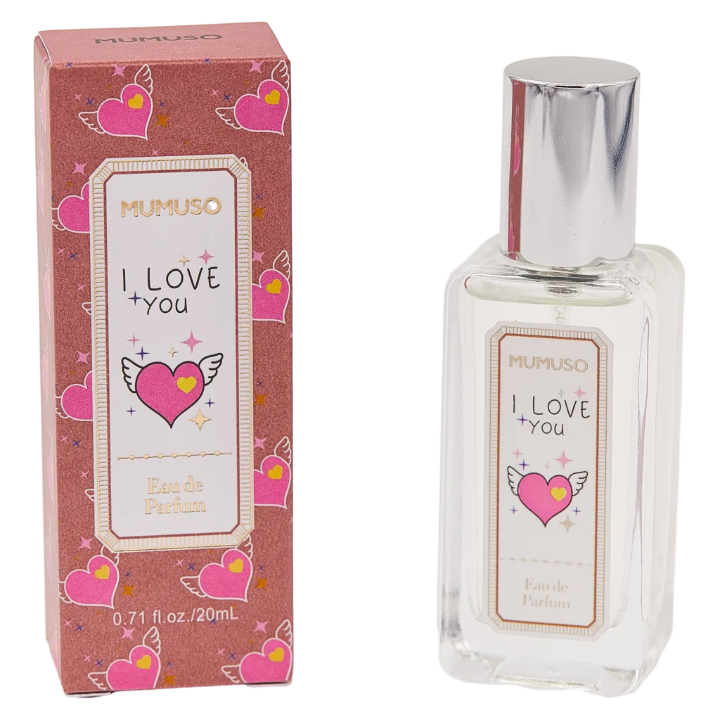 mumuso_eau_de_parfum_damen_herz_20ml_klar_2.webp MUMUSO Damenparfum Eau de Parfum mit Herz-Print, 20 ml (Klar) – blumiger Duft für den Alltag, sanftes Parfum für Frauen.