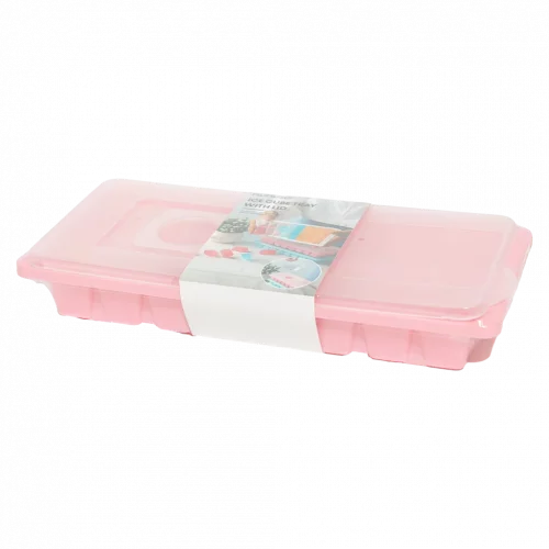 MUMUSO Eiswürfelform mit Deckel aus PP-Kunststoff in Rosa – praktisches Küchenzubehör für selbstgemachte Eiswürfel.