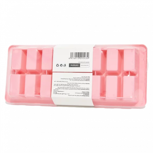 MUMUSO Eiswürfelform mit Deckel aus PP-Kunststoff in Rosa – praktisches Küchenzubehör für selbstgemachte Eiswürfel.
