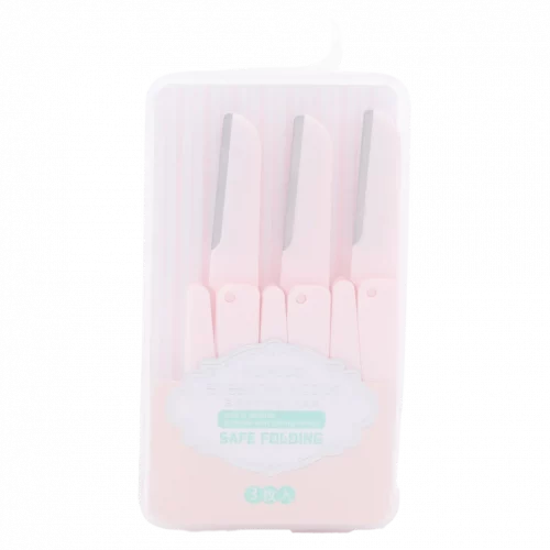 MUMUSO 3er-Pack faltbare Augenbrauenrasierer für Damen, sicherer Faltmechanismus, rosa – Beauty Tool für präzise Augenbrauenpflege.