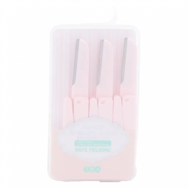 MUMUSO 3er-Pack faltbare Augenbrauenrasierer für Damen, sicherer Faltmechanismus, rosa – Beauty Tool für präzise Augenbrauenpflege.