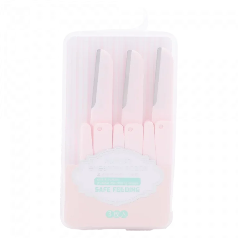 MUMUSO 3er-Pack faltbare Augenbrauenrasierer für Damen, sicherer Faltmechanismus, rosa – Beauty Tool für präzise Augenbrauenpflege.