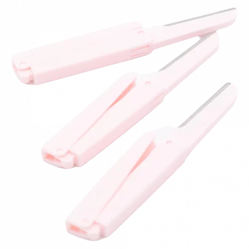 MUMUSO 3er-Pack faltbare Augenbrauenrasierer für Damen, sicherer Faltmechanismus, rosa – Beauty Tool für präzise Augenbrauenpflege.