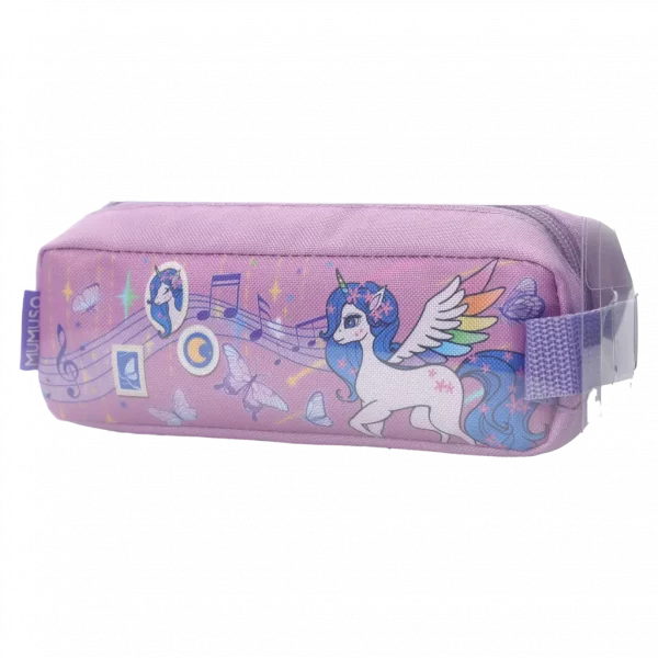 MUMUSO Federmäppchen mit Einhorn, lila – geräumiges Schulmäppchen für Kinder, ideal zur Aufbewahrung von Stiften.