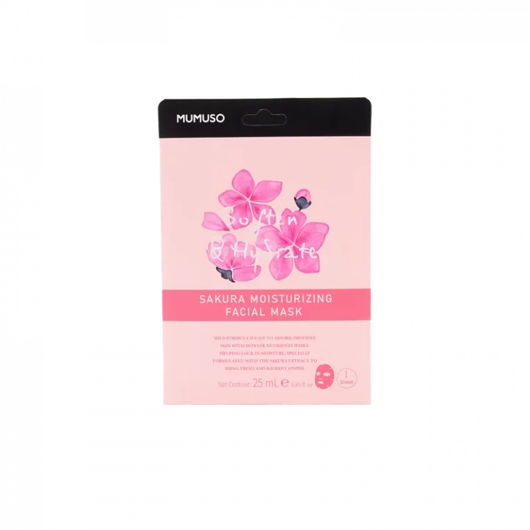 MUMUSO Gesichtsmaske mit Sakura-Extrakt, 25 ml (Rosa) – feuchtigkeitsspendende Maske für sensible Gesichtshaut.