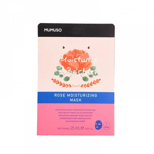 MUMUSO Gesichtsmaske mit Rosenwasser, 25 ml (Rosa) – feuchtigkeitsspendende Gesichtsmaske für trockene oder sensible Haut.