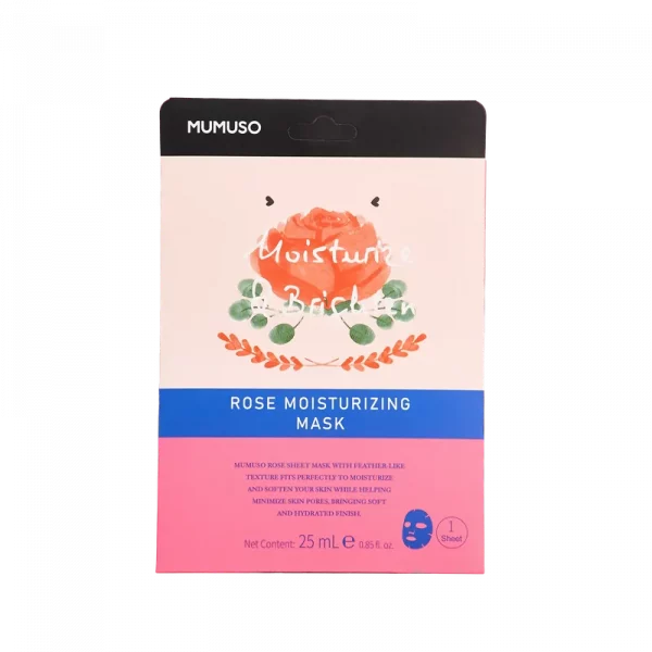 MUMUSO Gesichtsmaske mit Rosenwasser, 25 ml (Rosa) – feuchtigkeitsspendende Gesichtsmaske für trockene oder sensible Haut.