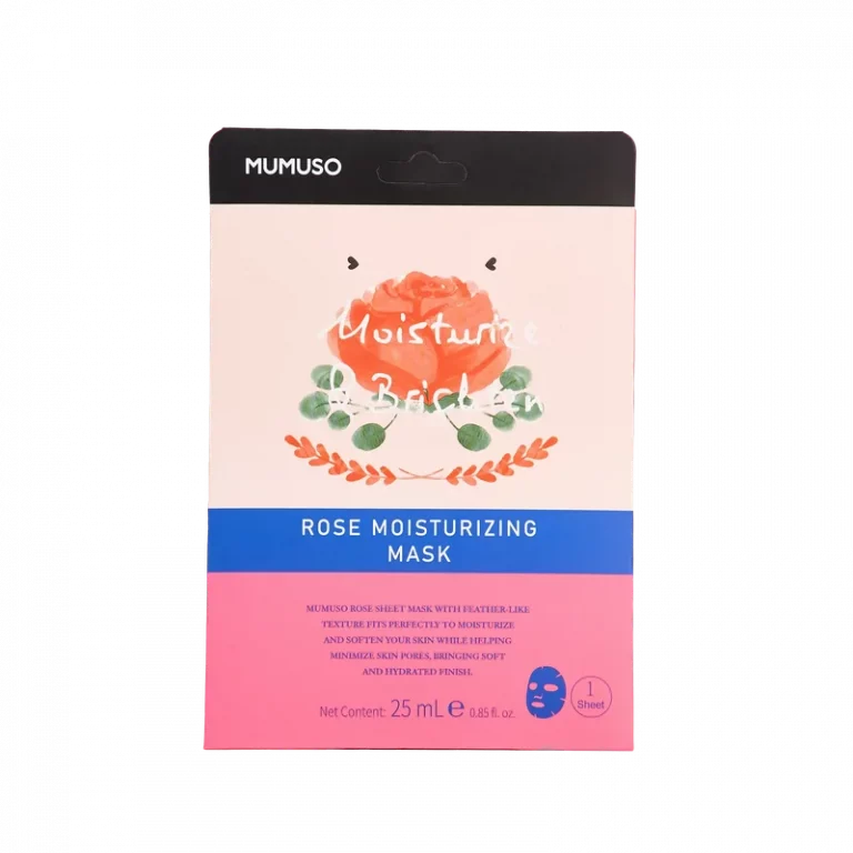 MUMUSO Gesichtsmaske mit Rosenwasser, 25 ml (Rosa) – feuchtigkeitsspendende Gesichtsmaske für trockene oder sensible Haut.