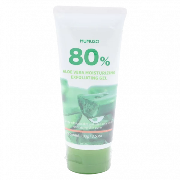 MUMUSO feuchtigkeitsspendendes Peeling-Gel für das Gesicht mit Aloe Vera, 124 g, grün – ideal für empfindliche Haut.