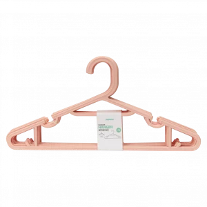 MUMUSO 10er-Set flache Kleiderbügel aus Polypropylen (Rosa) – praktische Kleiderbügel für Kleidung, platzsparend und robust.