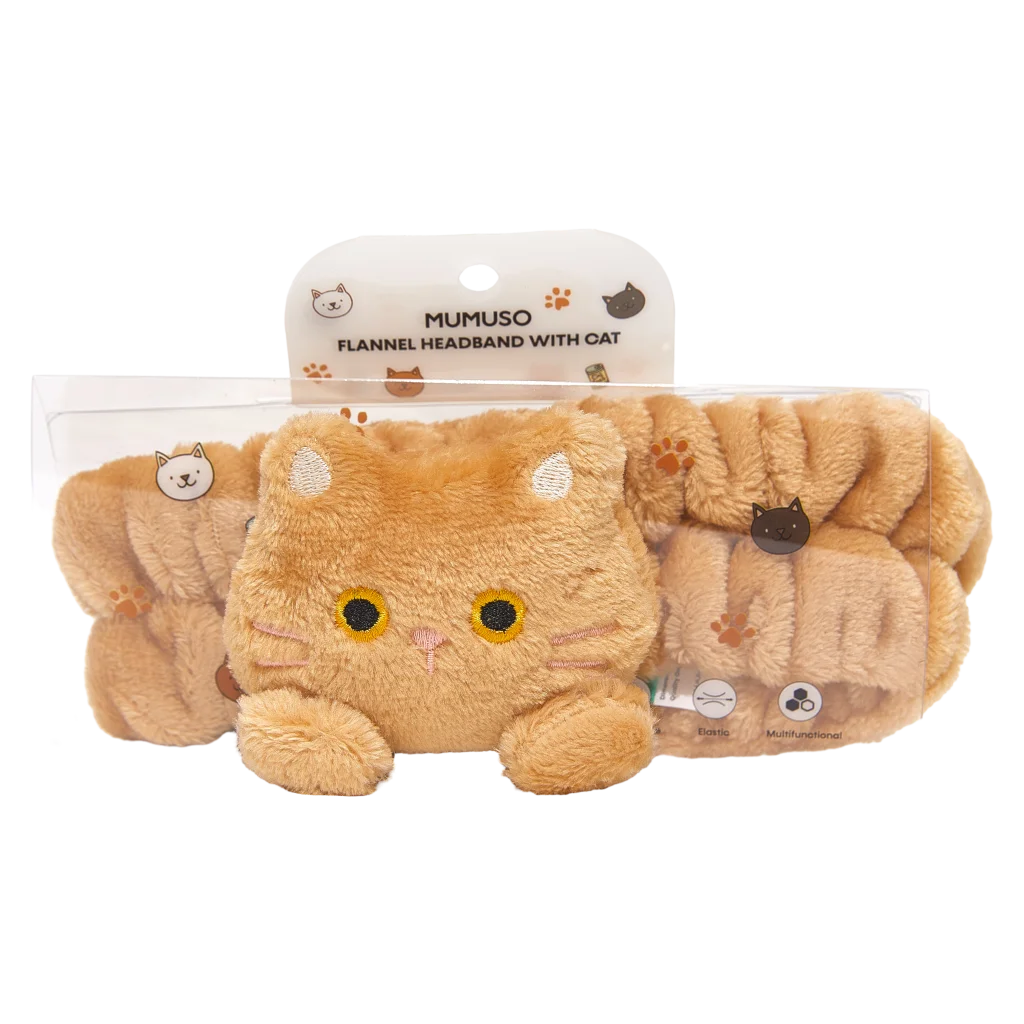 mumuso_flanell-haarband_katze_flanell_hellbraun.webp MUMUSO Flanell Haarband mit Katze für Erwachsene und Teenager, flauschiges Haarband hellbraun, ideal für Gesichtspflege.