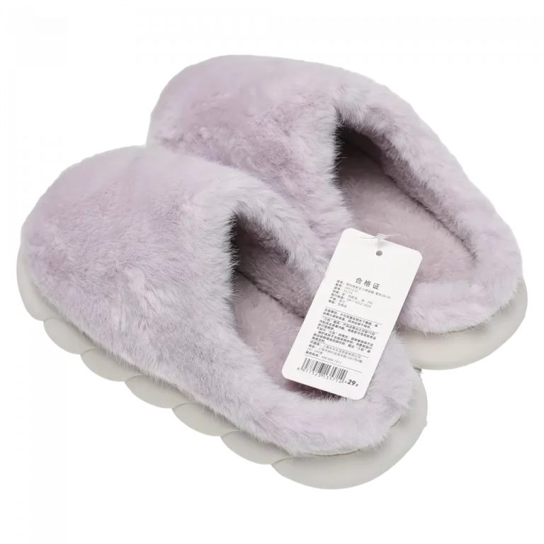 MUMUSO Damen Hausschuhe Winter, flauschig und warm, Größe 36-37 in Lila – bequeme warme Slipper für Zuhause.