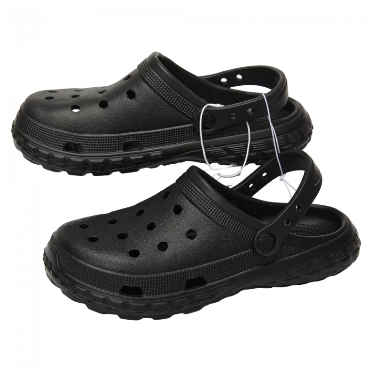 MUMUSO Gartenclogs für Herren, schwarze Badeschuhe in Größe 44-45 – bequeme Kunststoff Clogs für Gartenarbeit.