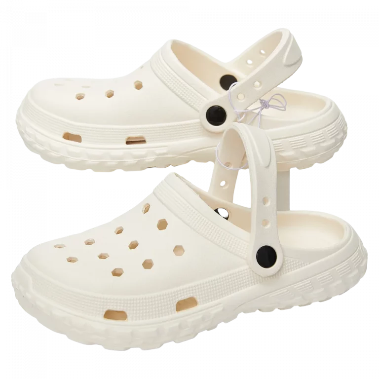 MUMUSO Gartenschuhe Clogs für Damen und Herren in Weiß, Größe 38-39 – atmungsaktive weiße Clogs als Freizeitschuhe.