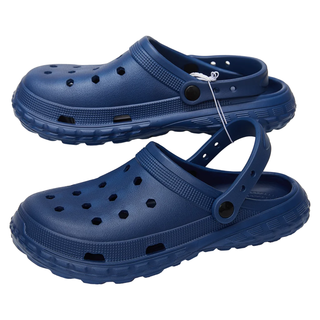 MUMUSO Gartenschuhe für Herren mit Belüftungslöchern in Navy Blau, komfortable Badeschuhe, Größe 42-43.