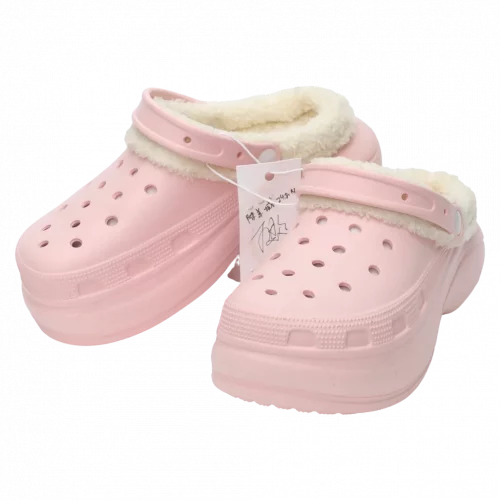 MUMUSO Winter Clogs Damen, gefüttert und bequem – warme Hausschuhe rosa in Größe 35-36 für kalte Tage.