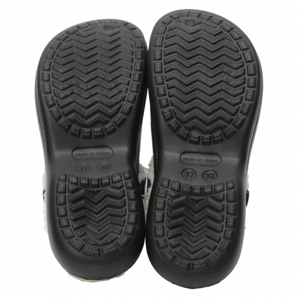 MUMUSO Winterclogs Damen, gefüttert mit weichem Futter in Schwarz (Größe 35-36) – bequeme Hausschuhe für den Winter.