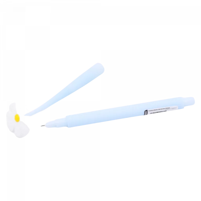 MUMUSO Gel-Tintenstift aus PVC und Silikon (hellblau) mit Blüte – dekorativer Blumen-Stift für Notizen und Skizzen.