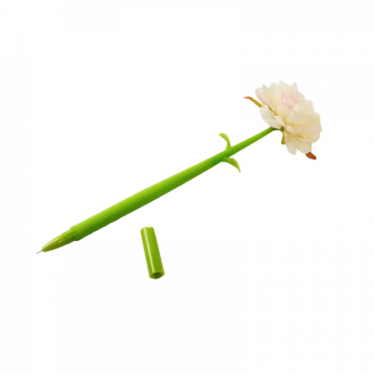 MUMUSO Gelstift mit Blumen-Design in Creme – ausgefallener Gelstift für Schule und Büro, ideal als Geschenk.
