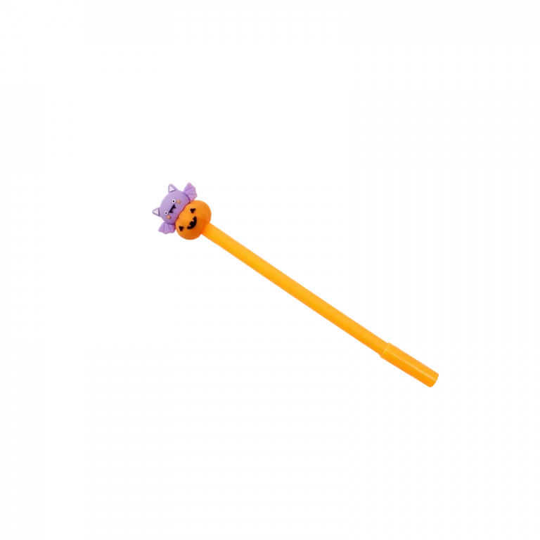 MUMUSO Gelstift mit Kürbis, orange, Halloween Edition – origineller Gelstift, ideal für Schulbedarf oder Schreibtisch.