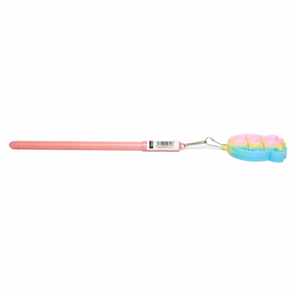 MUMUSO Gelstift mit Silikonanhänger (Rosa), aus Kunststoff – praktischer Anti-Stress Stift für den Schulbedarf.