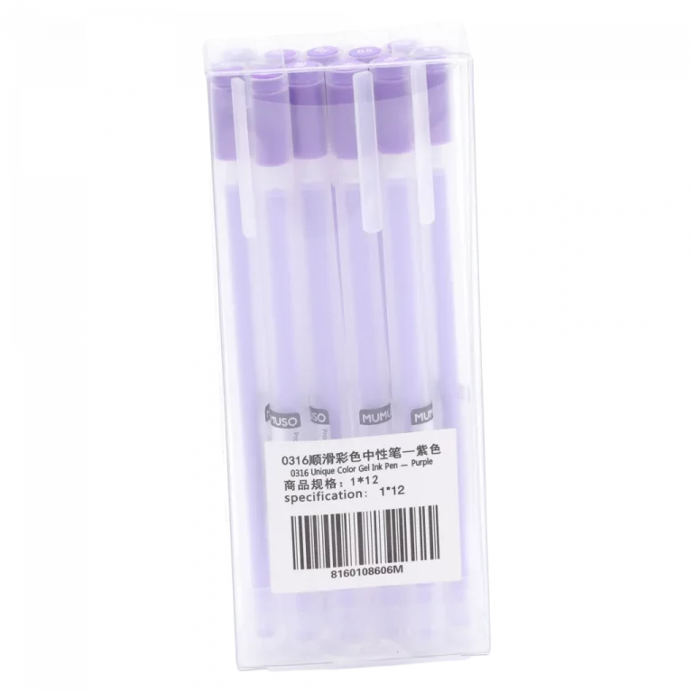 MUMUSO Gelstift mit transparenter Hülle, 7,7 g (Lila) – idealer Gelstift für Notizen und Schreibwarenbedarf.