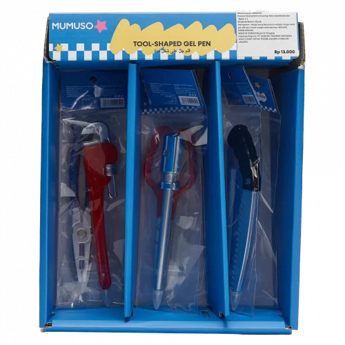 MUMUSO Gelstift im Werkzeug-Look, rot, ideal als kreativer Gelstift für Schule oder Büro und originelle Geschenkidee.
