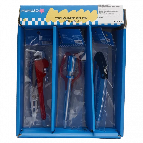 MUMUSO Gelstift im Werkzeug-Look, rot, ideal als kreativer Gelstift für Schule oder Büro und originelle Geschenkidee.