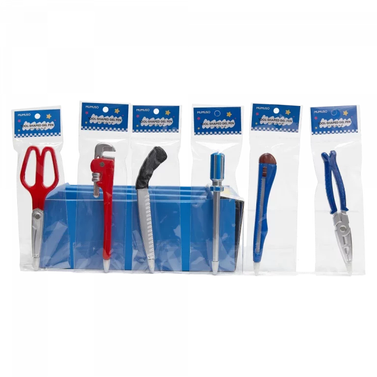 MUMUSO Gelstift im Werkzeug-Look, rot, ideal als kreativer Gelstift für Schule oder Büro und originelle Geschenkidee.