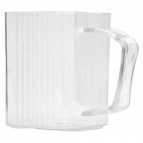 MUMUSO Mundspülbecher aus robustem Kunststoff, geriffelt, 360 ml (weiß) – ideal für Mundhygiene im Badezimmer.