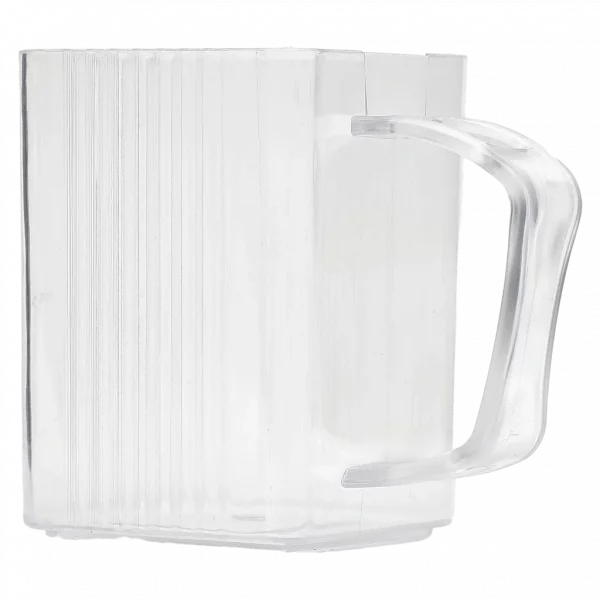 MUMUSO Mundspülbecher aus robustem Kunststoff, geriffelt, 360 ml (weiß) – ideal für Mundhygiene im Badezimmer.