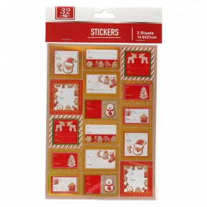 MUMUSO Geschenkaufkleber Weihnachten, selbstklebend mit Folienprägung (Rot/Grün), ideal für Geschenke und Weihnachtsverpackungen.