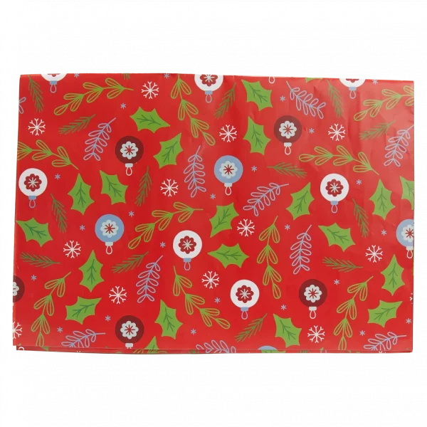 MUMUSO Geschenkpapier Weihnachten, 80 g, rot, mit weihnachtlichen Motiven – ideales Geschenkpapier für festliche Anlässe.