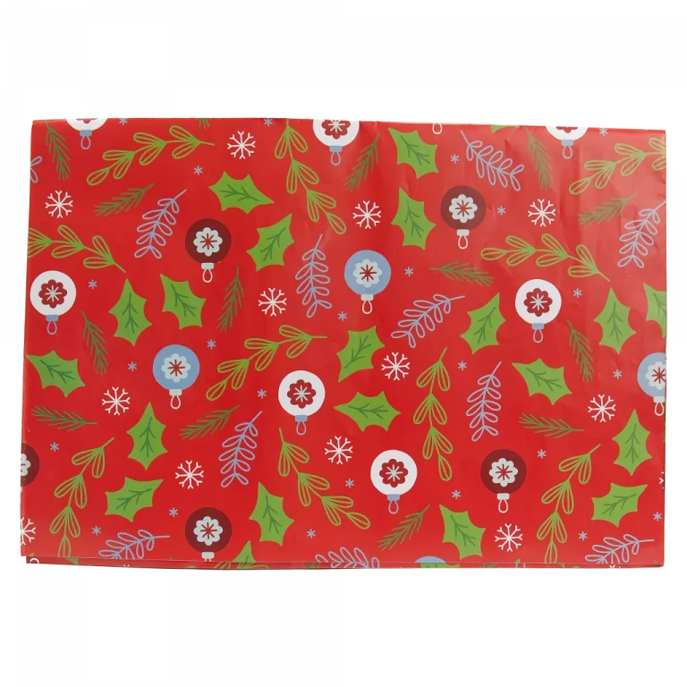 MUMUSO Geschenkpapier Weihnachten, 80 g, rot, mit weihnachtlichen Motiven – ideales Geschenkpapier für festliche Anlässe.