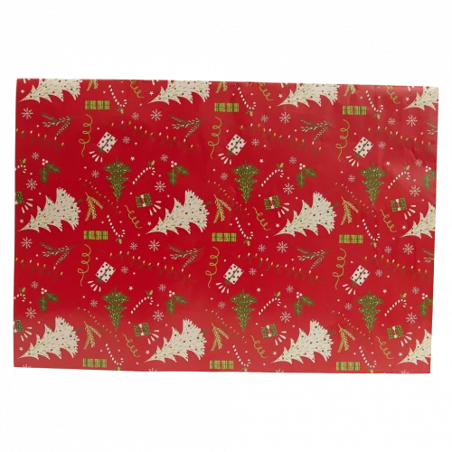MUMUSO Geschenkpapier Weihnachten, 80 g, rot, mit weihnachtlichen Motiven – ideales Geschenkpapier für festliche Anlässe.