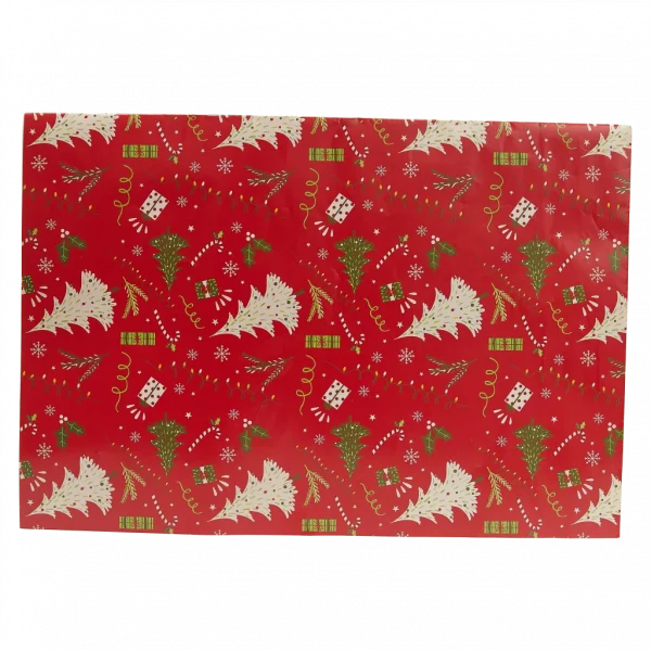 MUMUSO Geschenkpapier Weihnachten, 80 g, rot, mit weihnachtlichen Motiven – ideales Geschenkpapier für festliche Anlässe.